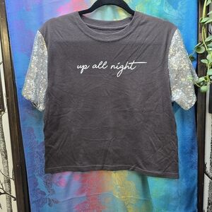 Mighty Fine Black Shirt With Sequin Sleeves